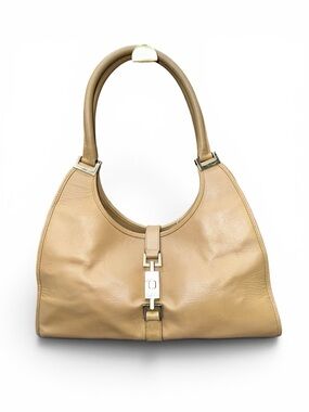 Gucci Tom Ford Era Beige Leather Jackie Hobo Bag Vintage Early 2000s Italy